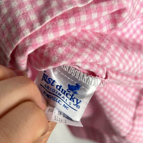 Just Ducky Pink and Blue Gingham Sleeveless Cupcake Dress -Size 2 - Picture 5 of 5